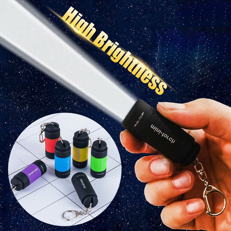 미니 포켓 토치 Led 라이트 USB 충전식 휴대용 Led 손전등 키 체인 토치 램프, 방수 캠핑 라이트 USB 충전기
